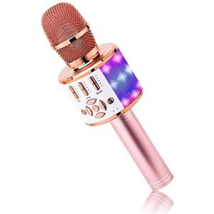 Microfoon Kinderen Speelgoed - Microfoon Kinderen Karaoke - Microfoon Bluetooth Kids - Roze Goud
