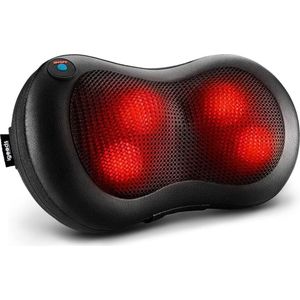 Igoods Massagekussen - Draadloze Massagekussen - Shiatsu Massagekussen - Elektrische Massage Apparaat - Nek en Schouder Massage - Warmte Functie - Zwart