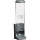 5Five - Make-up Watjes Houder - Grijs - Muur Dispenser - 26 cm - Kunststof Transparant