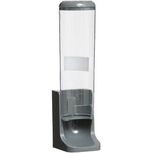 5Five - Make-up Watjes Houder - Grijs - Muur Dispenser - 26 cm - Kunststof Transparant