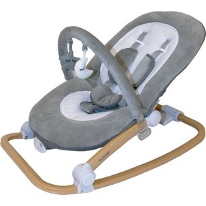 Bo Jungle - Schommelstoel en zitje in 1 - Wipstoel - Bouncer - Baby tot kleuter - Max. 18 kg - Muziek en vibratie functies - Rocker Pure White