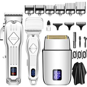 Professionele tondeuse en baardtrimmerset, zilver