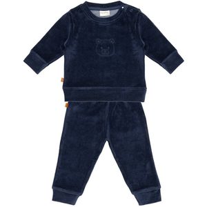 Frogs and Dogs - F&D Velours Baby Pyjama | Patriot Blauw meisjes jongens - Katoen - Maat 110/116
