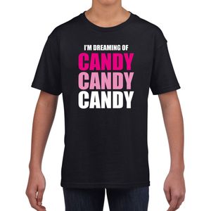 Dreaming of candy fun t-shirt - zwart - kinderen - Feest outfit / kleding / shirt 134/140