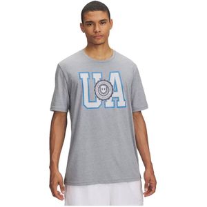Under Armour College Crest Logo T-shirt Met Korte Mouwen Grijs L / Regular Man