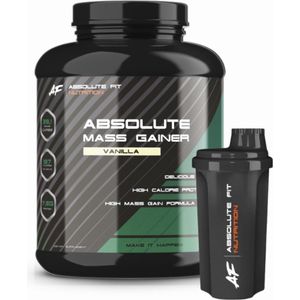 Absolute Mass Gainer / Weight gainer Vanille - Vanilla 3000 gr + Gratis Shakebeker - 60 Servings - Gewichtstoename - Aankomen - Whey Concentraat Eiwit - Maaltijdvervanger hoog in Koolhydraten & Eiwitten