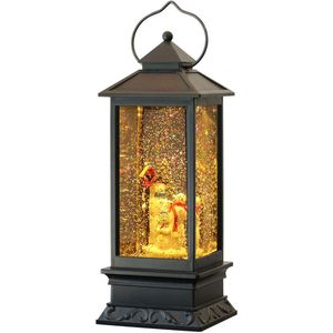 Kairey Kerst Lantaarn, Kerst Sneeuwbol Lantaarn Kerstman Decoratie met LED Indoor Kerstdecoraties voor Tafel, Vensterbank, Woondecoratie