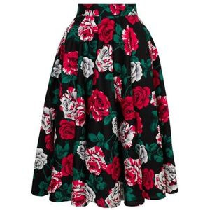 Hell Bunny Paint me Roses Rok Dames Medium-lengte rok - meerkleurig - XS