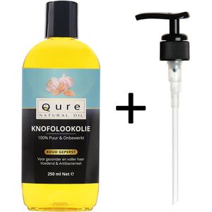 Knoflookolie 250ml | 100% Puur & Onbewerkt | Koudgeperste Knoflookolie uit India | Huidolie en Haarolie