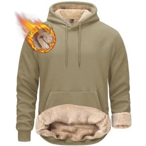 Dikke Heren Pullover Hoodie | Sherpa Gevoerd, Winddicht en Warm Fleece Sweatshirt