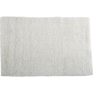 MSV Badkamerkleedje/badmat tapijtje - voor op de vloer - ivoor wit - 45 x 70 cm - polyester/katoen
