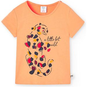 Boboli 448118 T-shirt Met Korte Mouwen Oranje 7 Years Meisjes