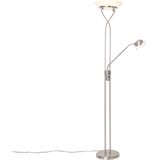 QAZQA empoli - Moderne Dimbare LED Vloerlamp | Staande Lamp met Dimmer met leeslamp - 1 lichts - H 1800 mm - Staal - Woonkamer | Slaapkamer | Keuken