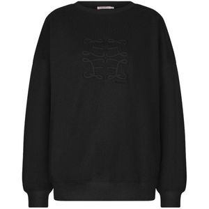 EsQualo Trui Sweater Embossed F25 05523 Black Dames Maat - XS