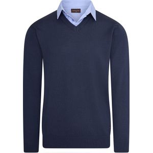 Cappuccino Italia - Heren Sweaters Mock Pullover - Blauw - Maat S