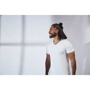 V-nus Stretch Regular V-hals Wit 4-pack M