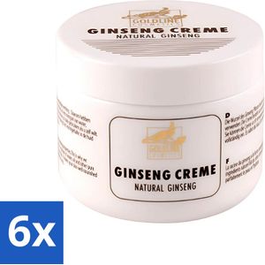 6 x Goldline - Bodycrème - Natural Ginseng - Verzorgend & Versterkend - 250 ml - Bodycrème - Ginseng - Huidverzorging - Hydraterende Crème - Revitaliserende Crème