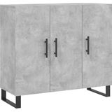 vidaXL - Dressoir - 90x34x80 - cm - bewerkt - hout - betongrijs