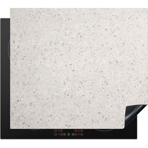 KitchenYeah - Inductie beschermer - Inductie mat - Graniet print - Design - Grijs - Wit - Inductie fornuis - Afdekplaat voor kookplaat - 60x52 cm - Kookplaat