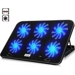 Actania Laptop Cooler - Verstelbaar - 6 Ventilatoren - Zwart