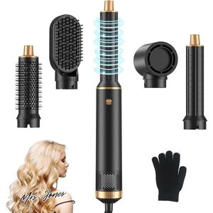 Mrs. Jones 5-in-1 negatieve ionen heteluchtborstel thermische borstel krulvolumeborstel Haarstyler Set .