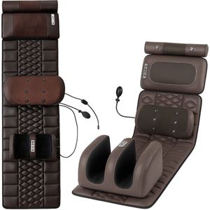 AlienComfort™ Massagemat I.O. PRO - Zwart Bruin - 6 magnetische massagepunten - Verwarming - Rugmassage en Nekmassage apparaat - Massagekussen - Shiatsu Massagestoel