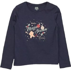 Kerst - kinder - tiener - shirt - lange mouw - Magic season - blauw - meisjes - maat 122/128