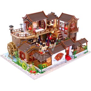 Premium Miniatuur XXL bouwpakket - Bouwpakket - Voor Volwassenen (14+) - Houten Modelbouw - Modelbouwpakket - DIY - Poppenhuis – incl. Licht- Splendid Villa