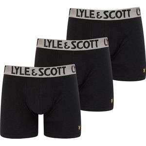 Lyle & Scott - Heren Onderbroeken Christopher 3-Pack Boxers - Zwart - Maat S