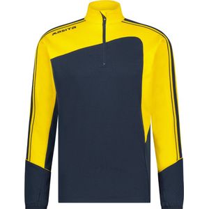 Masita | Zip-Sweater Forza - korte ritssluiting en duimgaten - NAVY/YELLOW - M