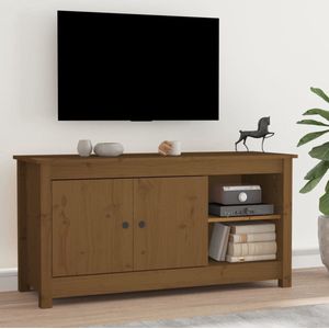 The Living Store Tv-meubel - Grenenhout - 103 x 36.5 x 52 cm - Honingbruin