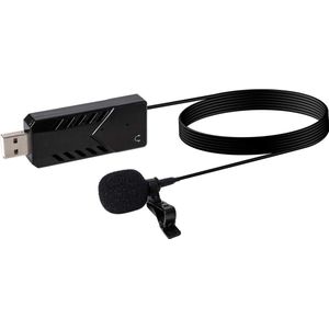 USB-stropdasmicrofoon, USB-microfoon, 3,5 mm audiopoort, compatibel met elke computer voor podcast, interviews, netwerkzang