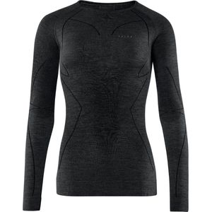 FALKE Wool Tech. Regular Fit Base Layer Top Met Lange Mouwen Sneldrogend Warm Ademend Merino Thermo Ondergoed Zwart Dames Underwear - Longsleeve - Maat XL