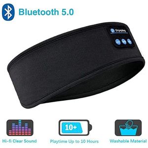 Thewooshop - Slaapmasker Bluetooth - Hoofdband - Slaap Koptelefoon Draadloos - Zweetband Hoofd - Oplaadbaar via Usb C - Zwart
