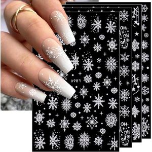 Green Glow - Kerst Nagelstickers voor Nail Art Zelfklevende Decoratie 8 Vellen Nageldesign