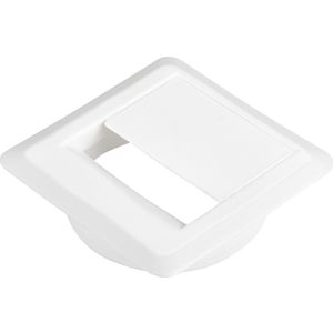 SOTECH Kabeluitgang 60 mm diameter (70 x 70 mm, inbouwdiepte 15,5 mm, wit) inbouw bureau-uitgang