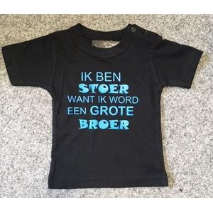 Ik word grote broer Tshirt baby zwart maat 80 ©