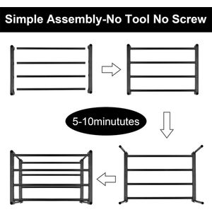 Metalen Stevige Schoenenrek - Hoge Schoen Opslag Organizer - Smalle Hoge Plank - Entryway Kast Slaapkamer Schoenenrek