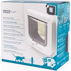 SureFlap Microchip S - Kattenluik - Kattendeur - Grijs/Wit - 7x21x21cm