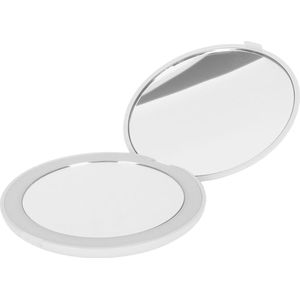 LED-spiegel - Opvouwbaar - Dubbelzijdig - 10x vergroting - Minispiegel - Draagbaar - Wit
