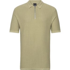 Only & Sons - DS 12 Struc Half Zip Polo - Olijfgroen - Poloshirt