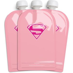 3-Pack Reusable Food Pouches - Supergirl