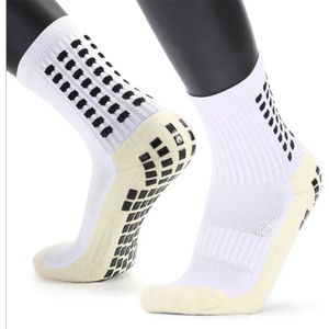 Antislip Gripsokken Voetbal - One Size 37-48 - Compressie en prestatie verhogend - Verbeterde Grip - Stevige en Comfortabele Kwaliteitssokken met Antislip Noppen - Ideaal voor Diverse Sporten - Wit