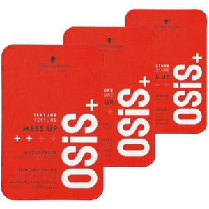 3x Schwarzkopf Professional OSiS Mess Up Texture Paste 85 ml