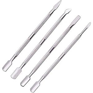 Knaak Bokkenpootje Set van 4 stuks - Nagelriem Verzorging - Manicure - Pedicure - Cuticle Pusher - RVS