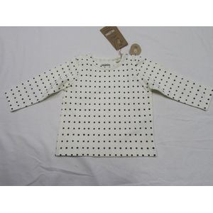 noukie's , jongens, t-shirt lange mouw , creme stip of vierkantjes of nouky , 3 maand 62