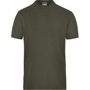James and Nicholson Heren Organisch Katoenen Stretch T-Shirt (Olijf)