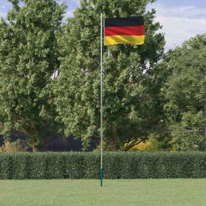 The Living Store Vlaggenset - Nationale vlag 90x150cm - Duurzaam polyester - Verstelbare vlaggenmast