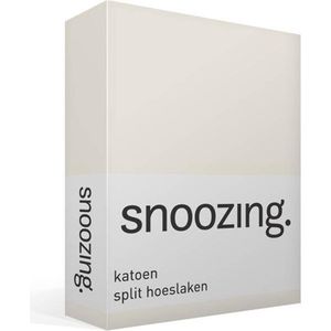 Snoozing - Katoen - Split-hoeslaken - Lits-jumeaux - 160x200 cm - Ivoor