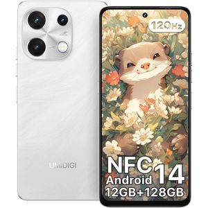 Android 14 smartphone zonder abonnement met 120Hz, 12GB RAM, 128GB opslag, 6,8 inch en 50 MP camera